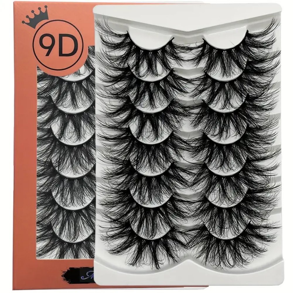 Fluffy 25mm Lashes, 9D Volume Faux Mink Lashes, Dramatic Long Thick Wispy Lashes